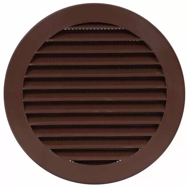 Grille à ailettes diamètre 125 mm marron - VR125B