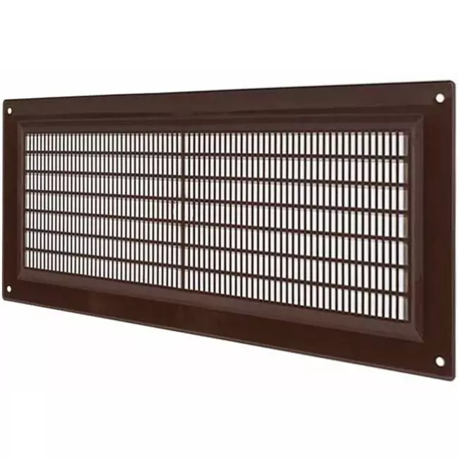 Grille de ventilation rectangulaire grillagée 130 x 300 mm marron - VR1330B