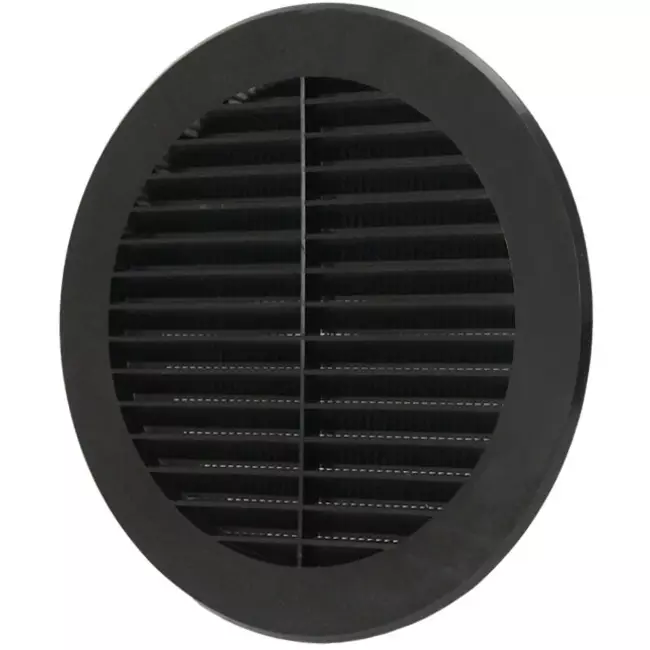Grille à ailettes diamètre 150 mm noir - VR150M