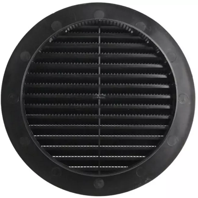 Grille à ailettes diamètre 150 mm noir - VR150M