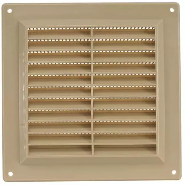 Grille de ventilation carrée grillagée 150 x 150 mm beige - VR1515Y