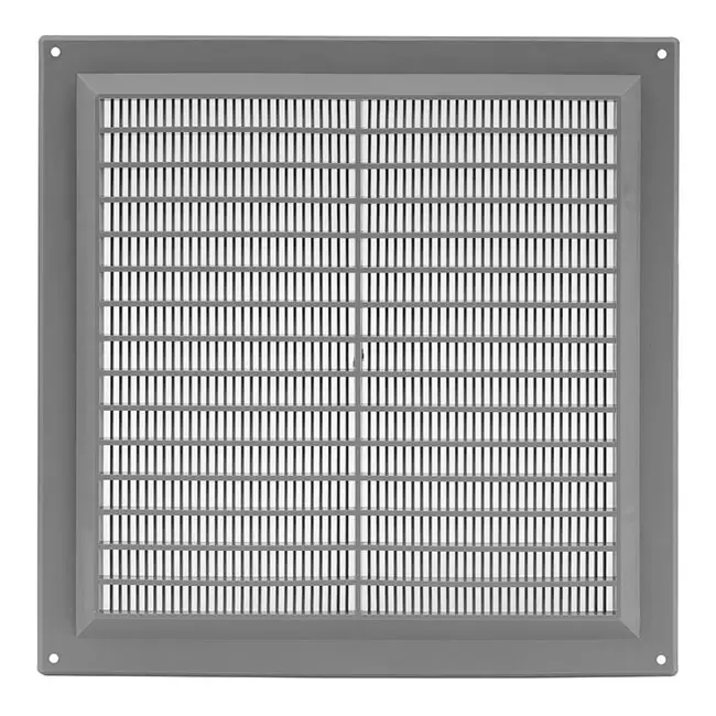 Grille de ventilation carrée grillagée 250 x 250 mm gris