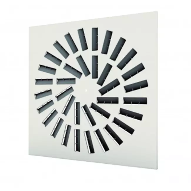 Diffuseur à jet hélicoïdal 594x594 à modèle de flux d'air réglable - 36 ailettes