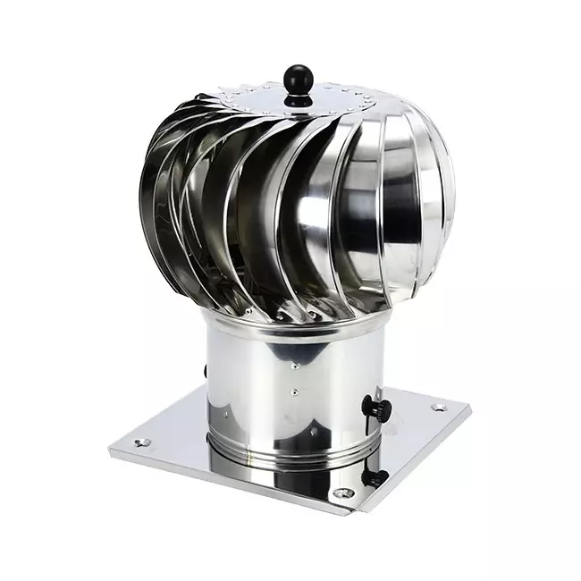 Tourelle de ventilation alimentée par le vent Cowl 150 mm en acier inoxydable avec solin de toit incluse - 65m3/h