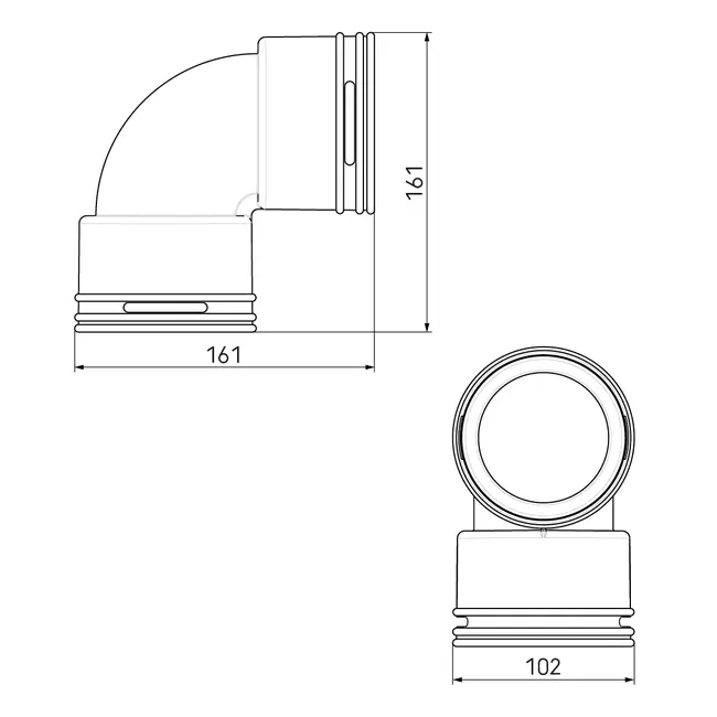 Ubbink Air Excellent Kit 48C coude 90