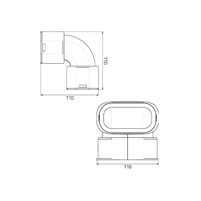 Ubbink Air Excellent 35SC kit coude vertical
