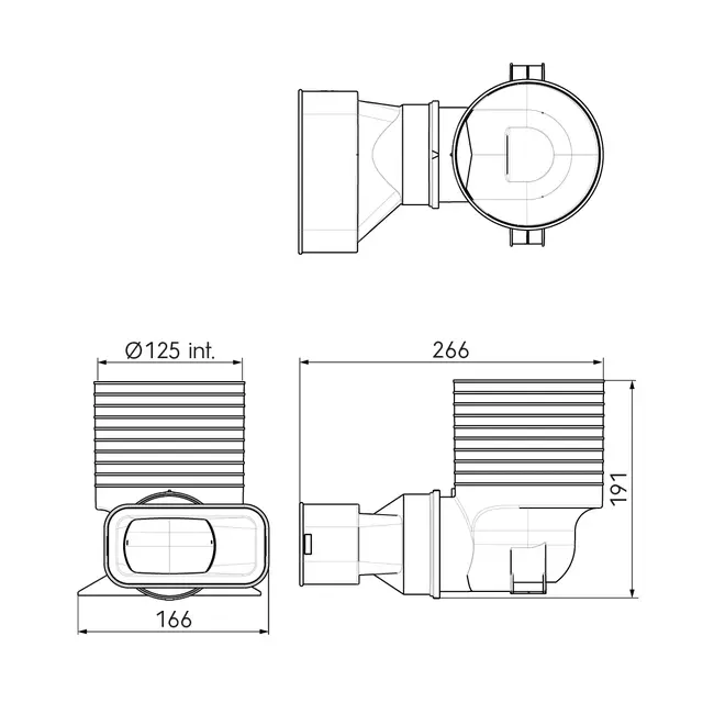 Adaptateur de valve Ubbink Air Excellent 55SC 125 1x90°