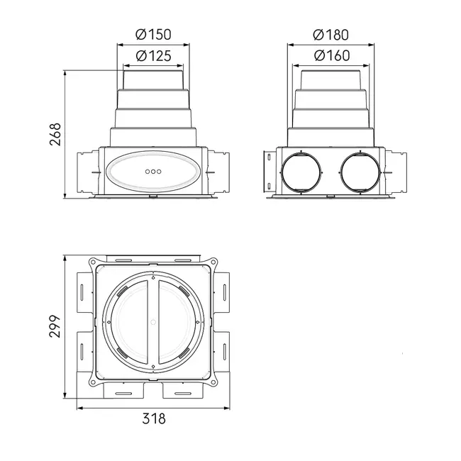 Ubbink Boîte de distribution d'air DBOX206 V180
