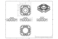Diffuseur combiné Vent-Axia Uniflexplus 12x Ø69mm avec raccordement latéral et embout Ø160 mm