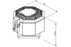Ventilateur de toit isolé gaz de combustionafvoer - DVNI 315 D2 F4 30
