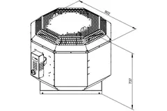 Ventilateur de toit restauration avec contrôle de la fréquence - DVN 450 D4 30