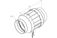 Ventilateur de gaine 125mm flux mixte ETAMASTER - EM 125L EC 02