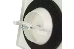 Bouche d'alimentation en métal carrée Ø 100 mm blanche avec clips - DVSQ-P100