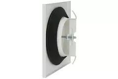 Bouche d'alimentation en métal carrée Ø 100 mm blanche avec clips - DVSQ-P100