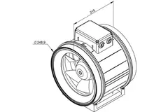 Ventilateur de gaines Ruck ETAMASTER avec moteur EC 1780m³/h - Ø 250 mm + commande de potentiomètre 10 kO
