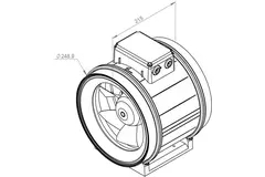 Ventilateur de gaines Ruck ETAMASTER avec moteur EC 2175m³/h - Ø 250 mm + commande de potentiomètre 10 kO