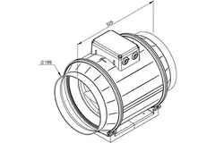 Ventilateur de gaines Ruck ETAMASTER avec moteur EC 1300m³/h - Ø 200 mm + potentiomètre de régulation 10 kO
