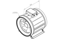 Ventilateur de gaines Ruck ETAMASTER avec moteur EC 2440m³/h - Ø 280 mm + commande de potentiomètre 10 kO