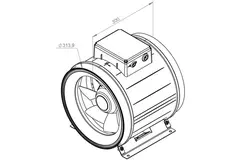 Ventilateur de gaines Ruck ETAMASTER avec moteur EC 2960m³/h - Ø 315 mm + commande de potentiomètre 10 kO
