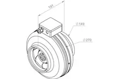 Ventilateur de gaines Ruck 440m³/h - Ø 150 mm + régulateur électronique continu 1,0 A