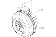 Ventilateur de gaines Ruck 1040m³/h - Ø 200 mm + régulateur électronique continu 1,0 A