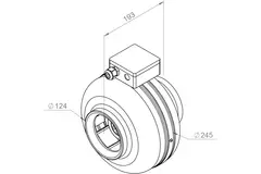 Ventilateur de gaines Ruck 300m³/h - Ø 125 mm + régulateur électronique continu 1,0 A