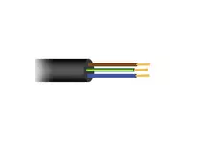 Câble en caoutchouc noir souple 3 x 1,5 pour l'extérieur, bobine de 50 mètres