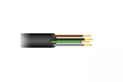 Câble flexible en caoutchouc noir 4 x 1,5 pour usage extérieur, rouleau de 50 mètres