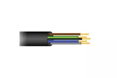 Câble flexible en caoutchouc noir 5 x 1,5 pour usage extérieur, rouleau de 50 mètres
