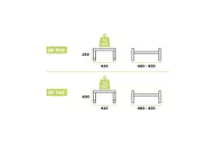 Rodigas Console sur pied 420x400x540-830mm