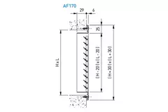 Grille murale en aluminium avec lamelles fixes - fixation par vis - 600x200