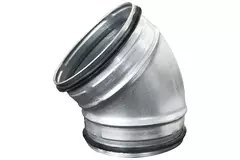 Coude spiralé court rond 45° Ø 200 mm pour conduit rigide galvanisé