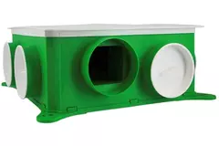Pack DucoBox Silent Connect tout-en-un 400 m³/h + Émetteur RFT + 4 bouches VMC - prise de terre