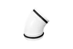 Coude à 45 degrés blanc diamètre 125 mm métal - RAL 9010