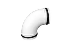 Coude à 90 degrés blanc diamètre 125 mm métal - RAL 9010