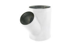 Té de Ø 200 mm - Ø 100 mm pour conduit rigide galvanisé (45°) - sur mesure RAL9010