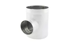 Té de Ø 160 mm - Ø 125 mm pour conduit rigide galvanisé (90°) - sur mesure RAL9010