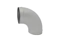 Coude spiralé rond 90° Ø 125 mm pour conduit rigide galvanisé - sur mesure RAL7035