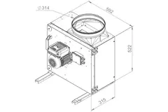 Ventilateur de caisson débit d'air extérieur du moteur - MPS 280 EC 30