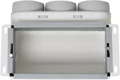Diffuseur mural avec raccordement supérieur isolé 3 x Ø69mm pour gaine plate galvanisée 200 x 100mm