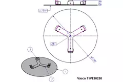 Valve de plafond ou murale Vasco design deluxe ronde (smiley  inclus)