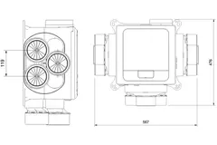 Vent-Axia Multihome AEP advance Package 368 m³/h Bluetooth + capteur d'humidité + batterie de contrôle RFT + 4 vannes - euro plug