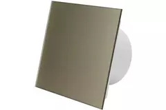 Vmc salle de bain Ø 125 mm avec cordon de tirage et fiche - front en verre satin doré