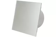 Vmc salle de bain Ø 125 mm avec cordon de tirage et fiche - front en verre satin argenté