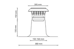 Aération pour toit plat avec capuchon en plastique Ø 150-160 mm