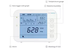 Compteur de CO2 EnviSense avec enregistreur de données - tableau de bord numérique inclus