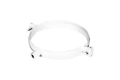 Support blanc pour tuyau de 125 mm de diamètre métal - RAL 9010