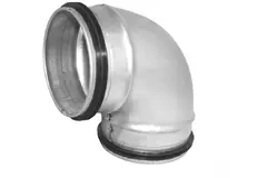 Coude spiralé court rond 90° Ø 80 mm pour conduit rigide galvanisé