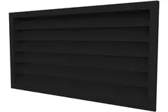 Grille murale extérieure 600x500 en acier avec ailettes fixes - couleur mixte RAL 9005