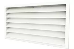 Grille murale extérieure 700x500 aluminium avec ailettes fixes - couleur mixte RAL 9010